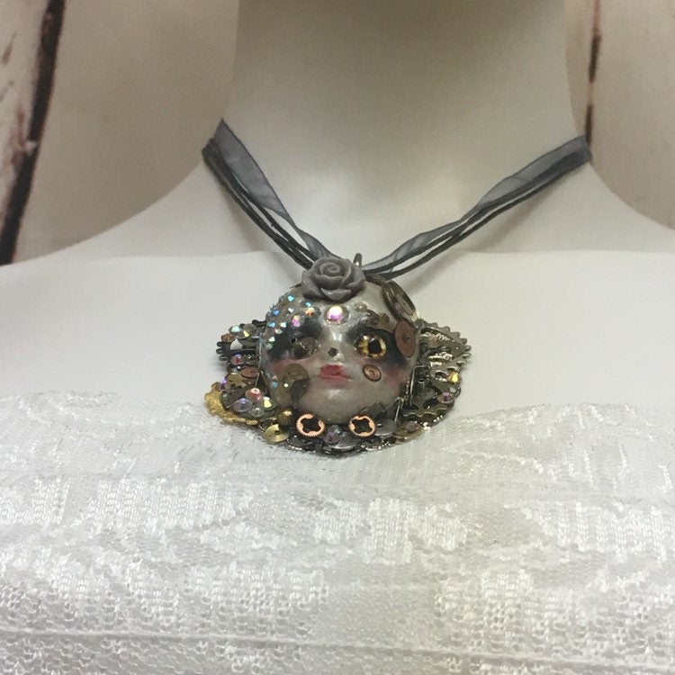 Spirit Art Doll Face Necklace