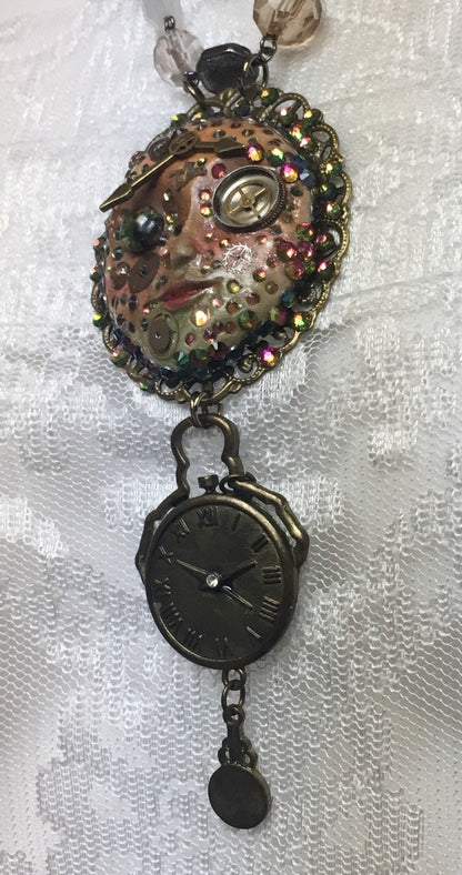 Spirit Art Doll Face Necklace