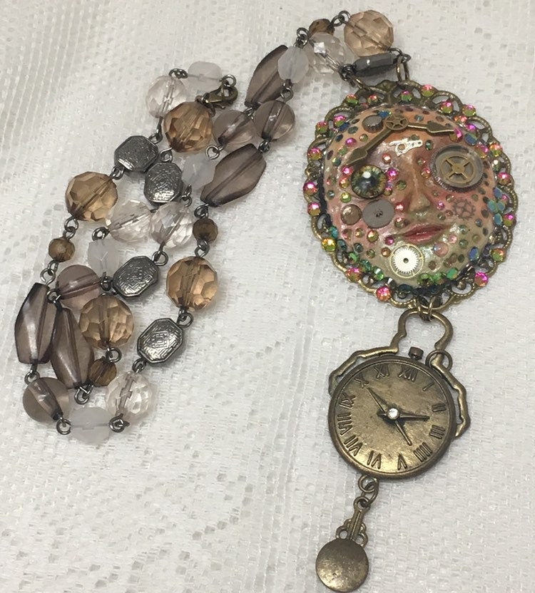Spirit Art Doll Face Necklace