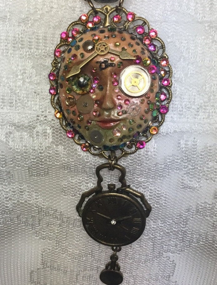 Spirit Art Doll Face Necklace