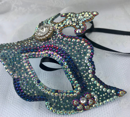 Handmade Rhinestone Masquerade Mask: Party, Purim, Burning Man