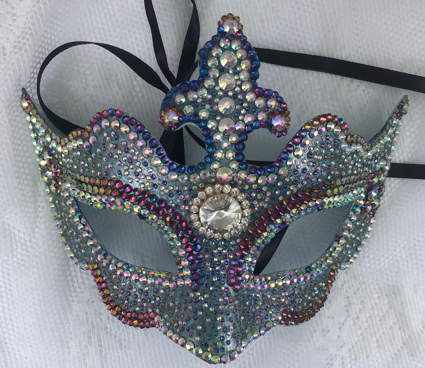 Handmade Rhinestone Masquerade Mask: Party, Purim, Burning Man