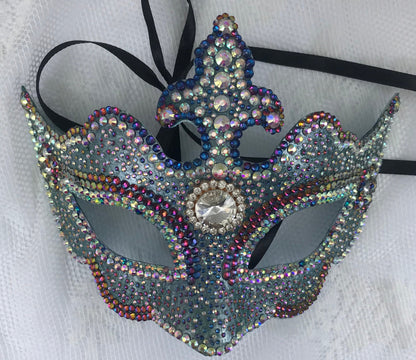 Handmade Rhinestone Masquerade Mask: Party, Purim, Burning Man