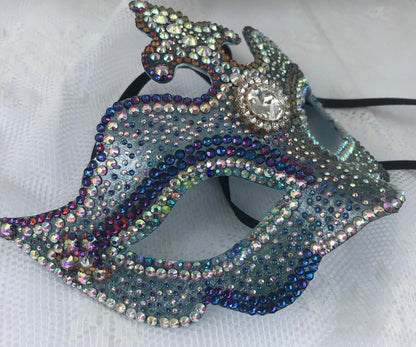 Handmade Rhinestone Masquerade Mask: Party, Purim, Burning Man
