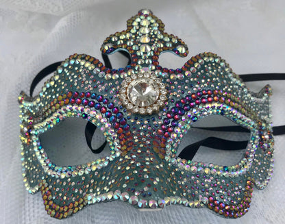 Handmade Rhinestone Masquerade Mask: Party, Purim, Burning Man