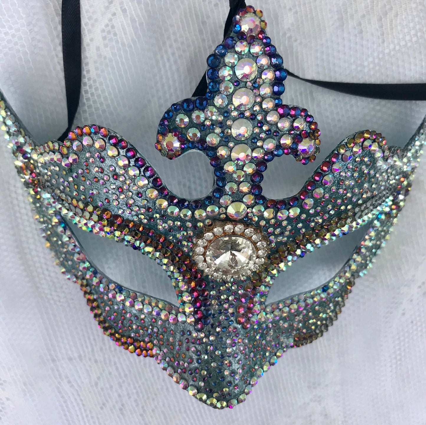 Handmade Rhinestone Masquerade Mask: Party, Purim, Burning Man