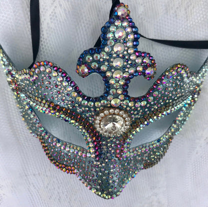 Handmade Rhinestone Masquerade Mask: Party, Purim, Burning Man