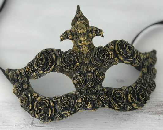 Black Masquerade Ball Mask, Party Mask, Masquerade Mask, Handmade Mask, Roses, Masks for Women, Purim Mask, Burning Man Mask, Wedding Mask