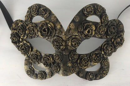 Black Masquerade Ball Mask, Party Mask, Masquerade Mask, Handmade Mask, Roses, Masks for Women, Purim Mask, Burning Man Mask, Wedding Mask