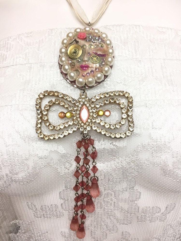 Spirit Doll Face Art Necklace