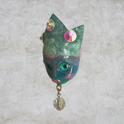 Handpainted Monster Fridge Magnet: Crowned Fae Goblin Kitchen Decor