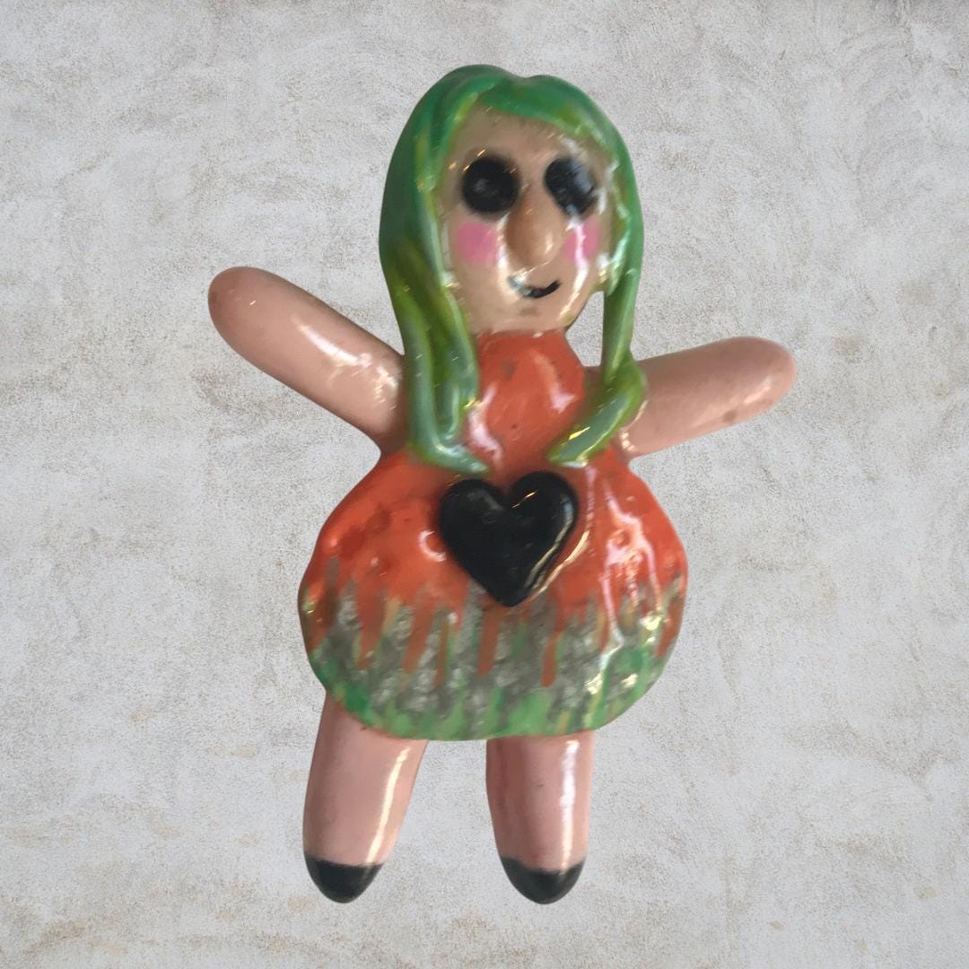 Heartless Creepling Darling Magnet – Handmade Porcelain Clay Art