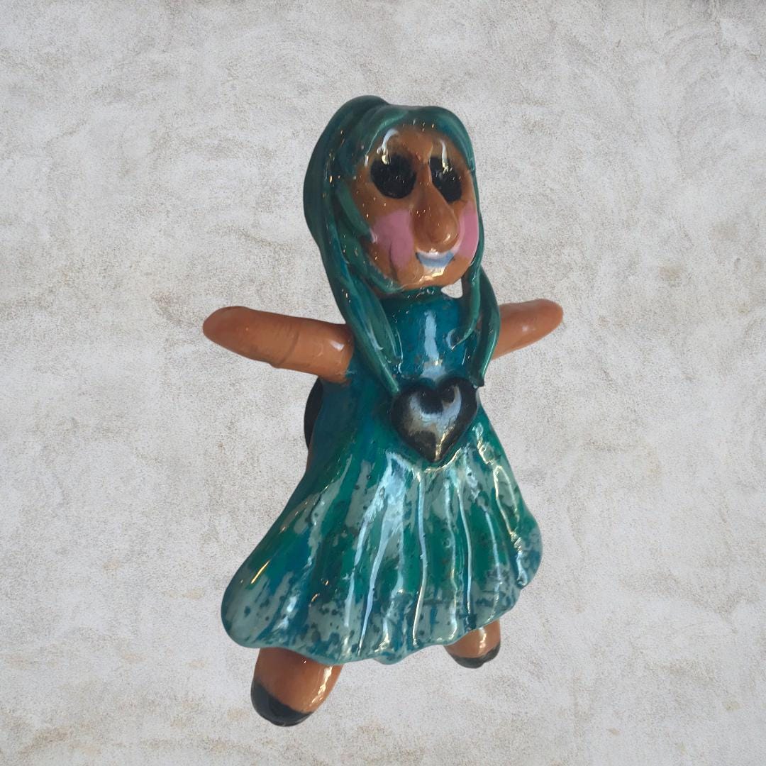 Heartless Creepling Darling Magnet – Handmade Porcelain Clay Art