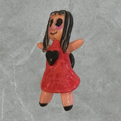 Heartless Creepling Darling Magnet – Handmade Porcelain Clay Art