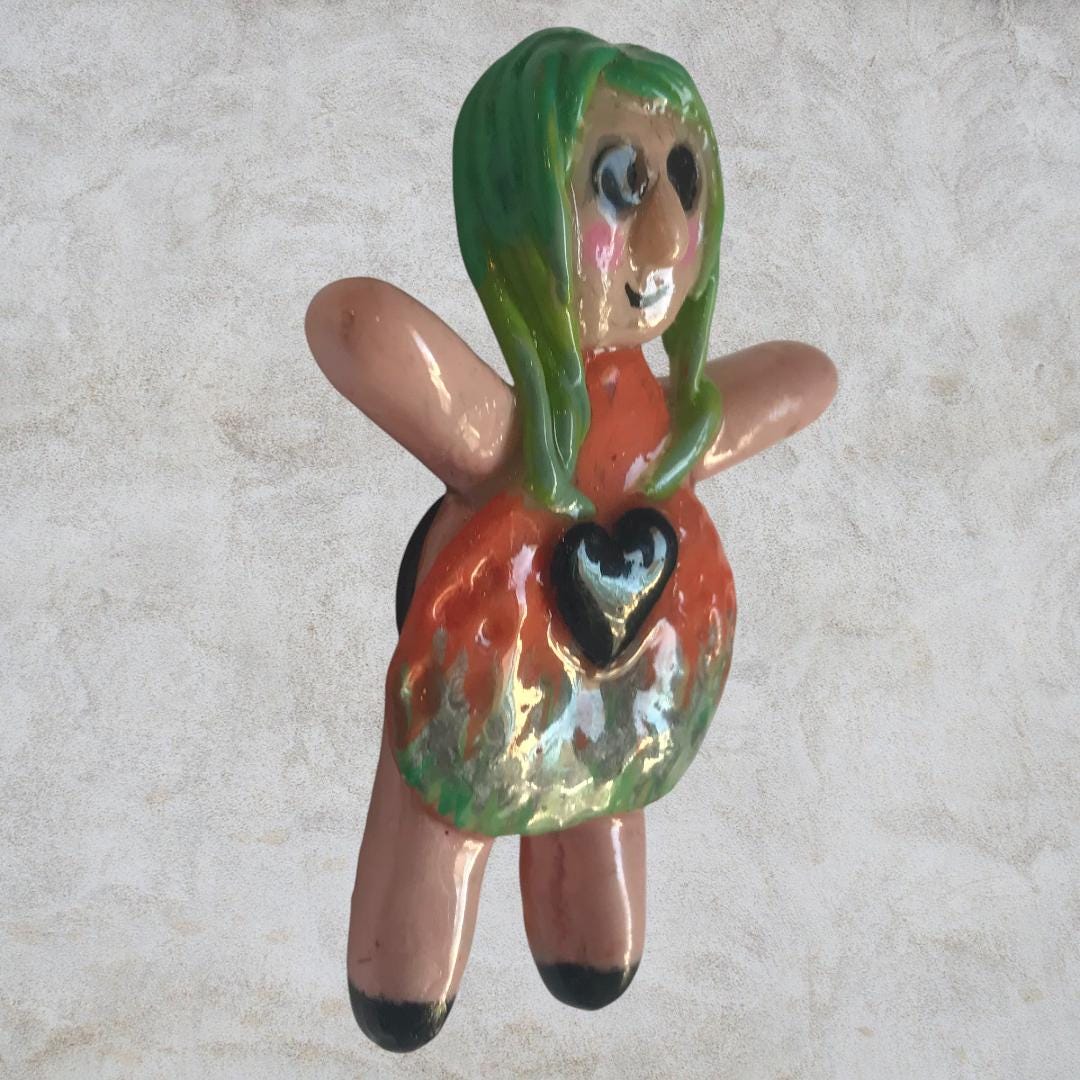 Heartless Creepling Darling Magnet – Handmade Porcelain Clay Art