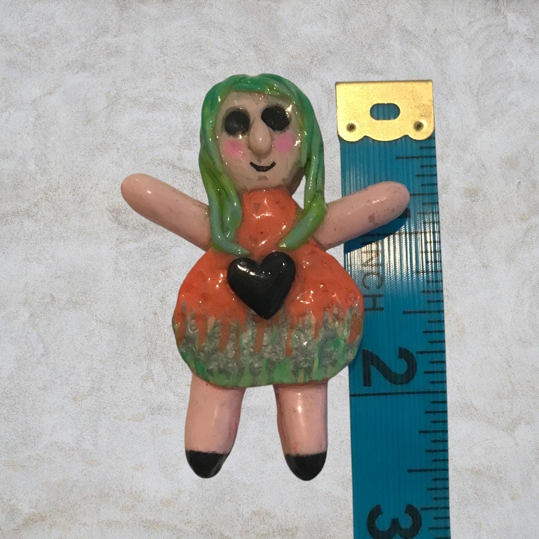 Heartless Creepling Darling Magnet – Handmade Porcelain Clay Art