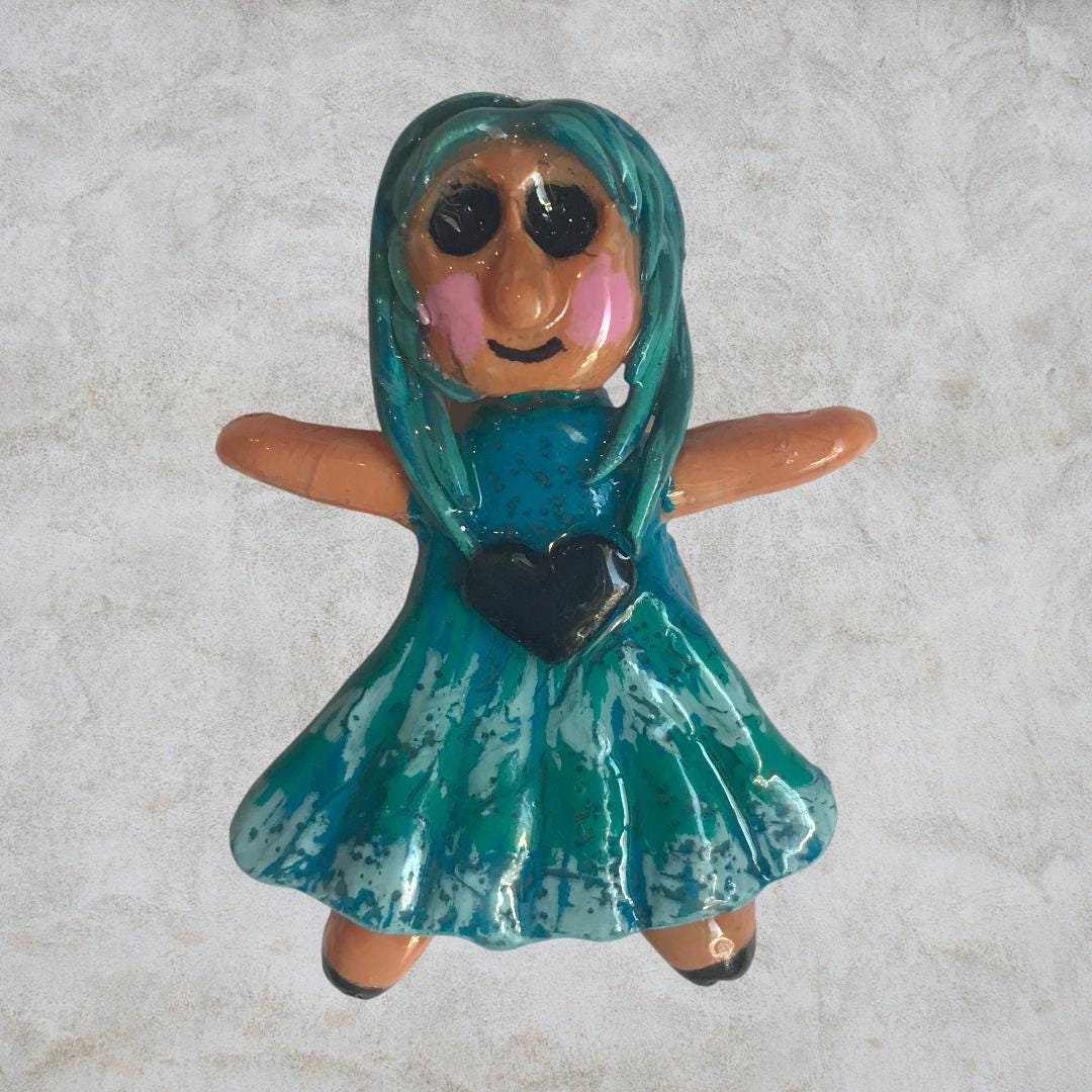 Heartless Creepling Darling Magnet – Handmade Porcelain Clay Art