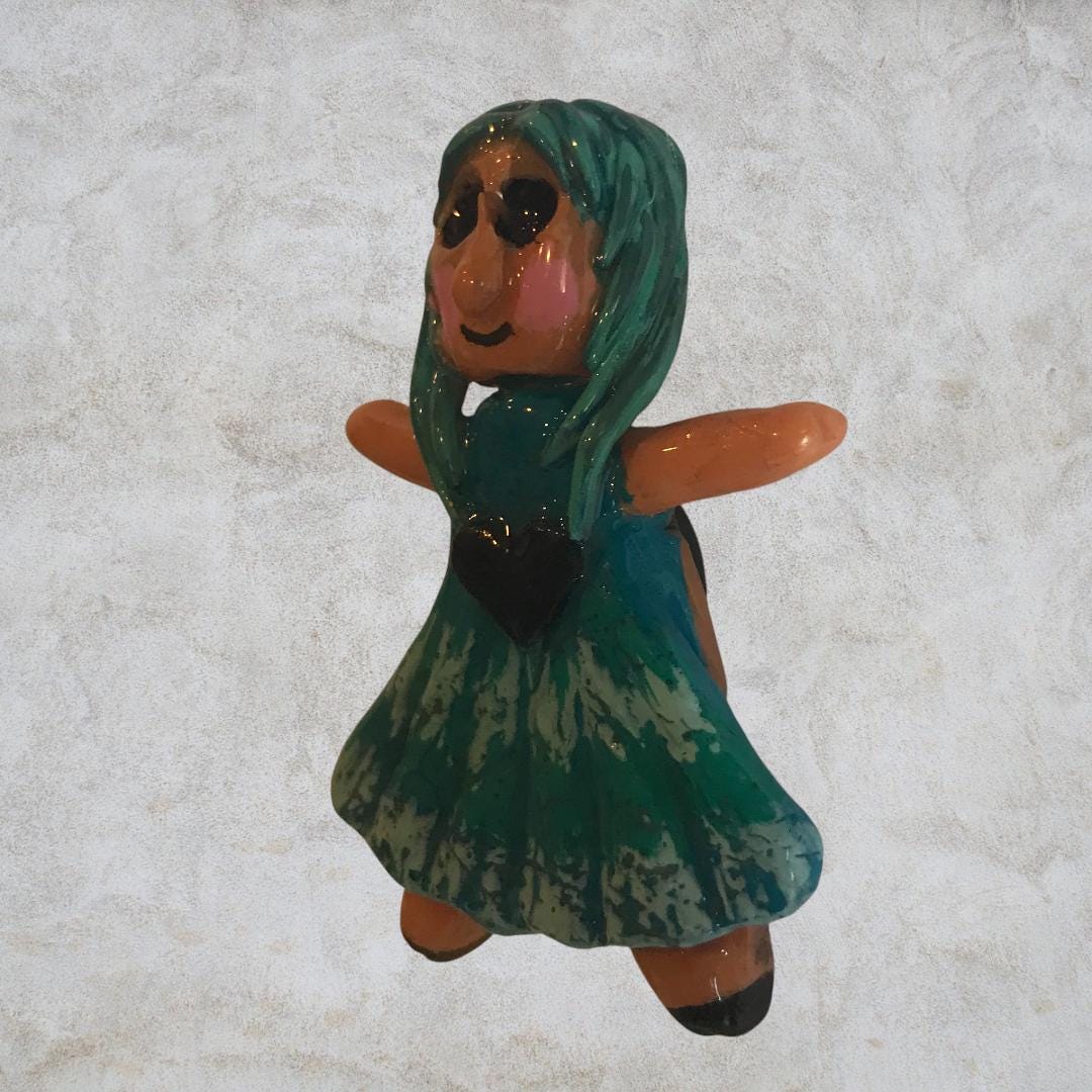 Heartless Creepling Darling Magnet – Handmade Porcelain Clay Art