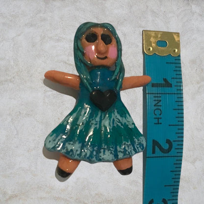 Heartless Creepling Darling Magnet – Handmade Porcelain Clay Art