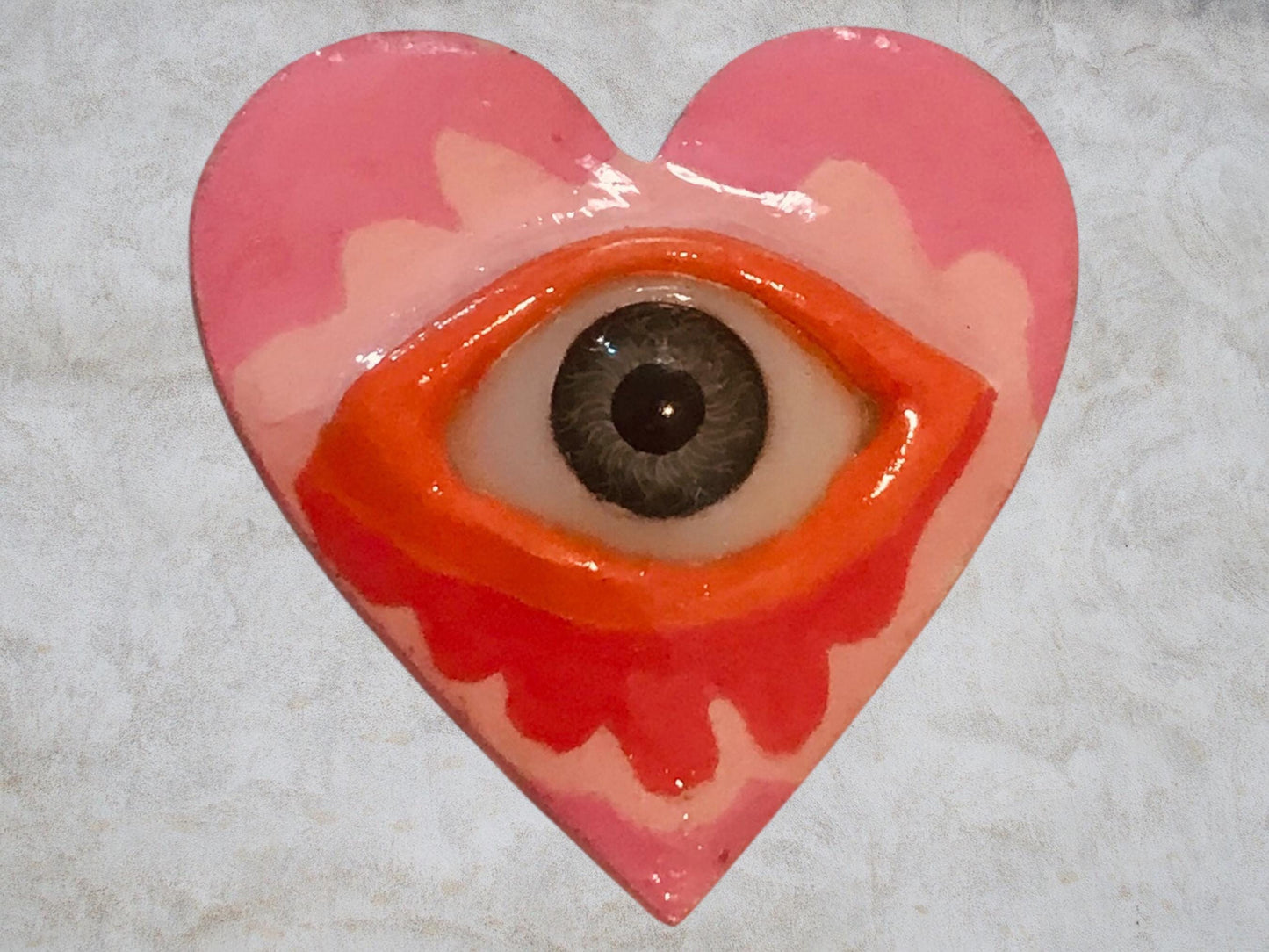 Handmade Creepling Heart Magnet: Quirky One-Eyed Sculpture, Collectible Gift  Monster