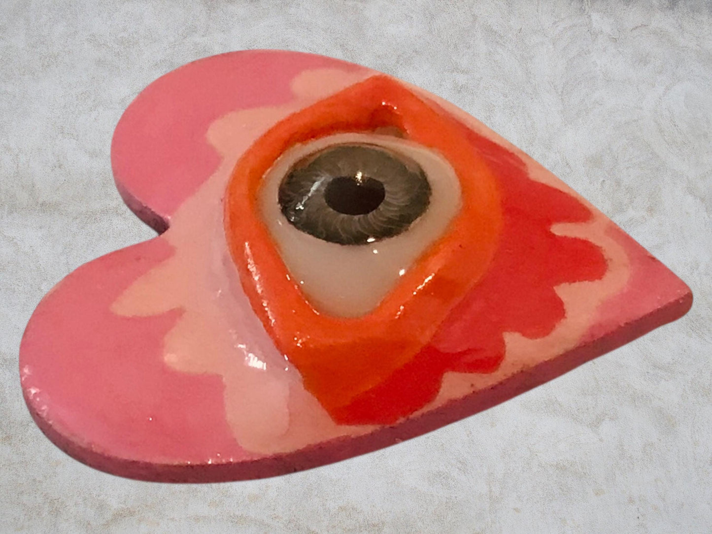 Handmade Creepling Heart Magnet: Quirky One-Eyed Sculpture, Collectible Gift  Monster
