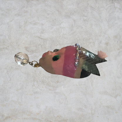 Handpainted Monster Fridge Magnet: Crowned Fae Creepling Goblin