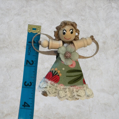 Cottage Fairy Magnet – Handmade Rustic Jute Hair Fairy Decor Wood