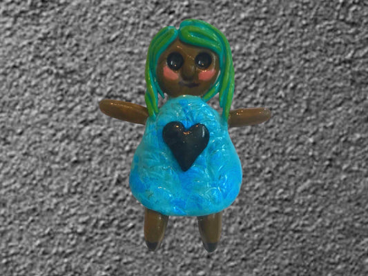 Heartless Creepling Darling Magnet – Handmade Porcelain Clay Art