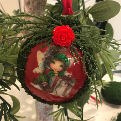 Moss Fairy Christmas Bauble Ornament Set of 6