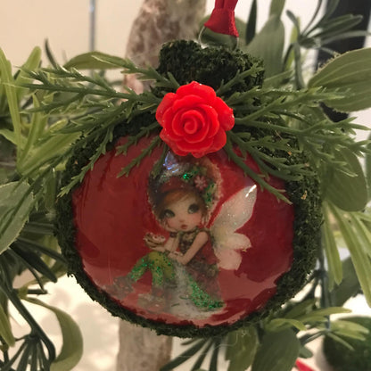Moss Fairy Christmas Bauble Ornament Set of 6