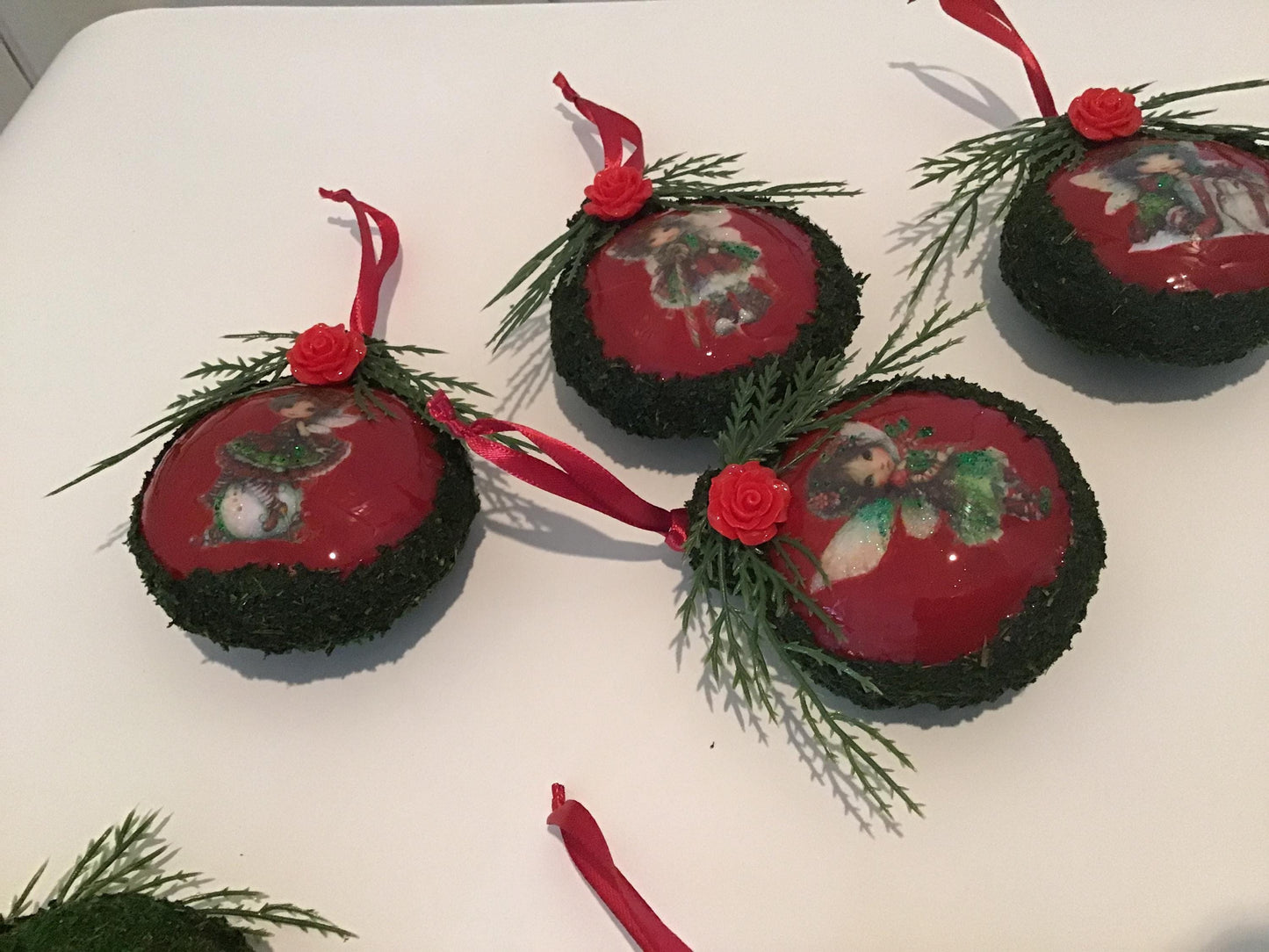 Moss Fairy Christmas Bauble Ornament Set of 6