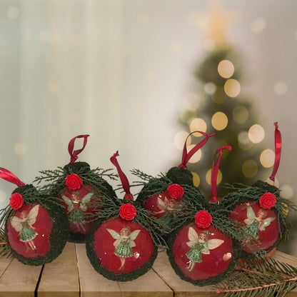 Moss Fairy Christmas Bauble Ornament Set of 6