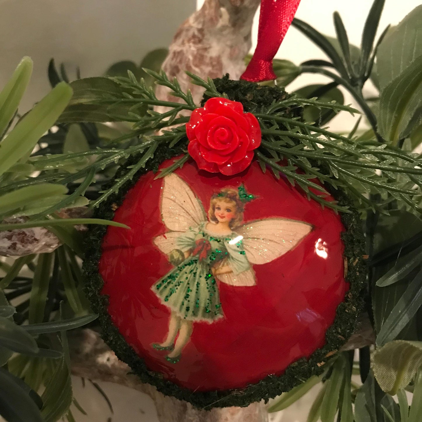 Moss Fairy Christmas Bauble Ornament Set of 6