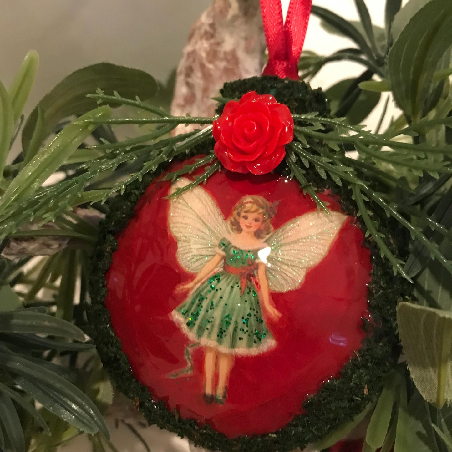 Moss Fairy Christmas Bauble Ornament Set of 6