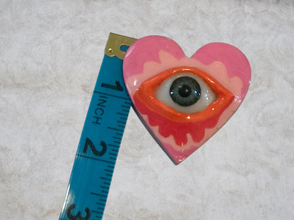 Handmade Creepling Heart Magnet: Quirky One-Eyed Sculpture, Collectible Gift  Monster