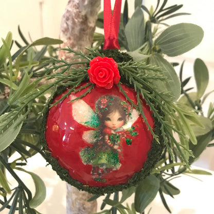 Moss Fairy Christmas Bauble Ornament Set of 6