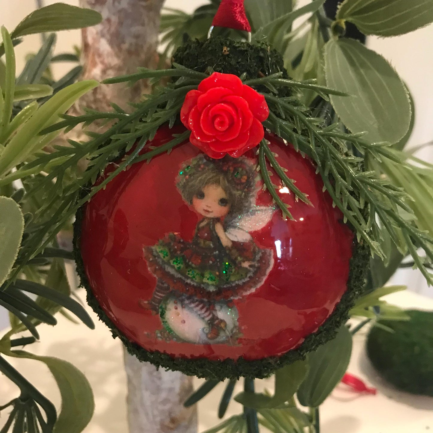 Moss Fairy Christmas Bauble Ornament Set of 6