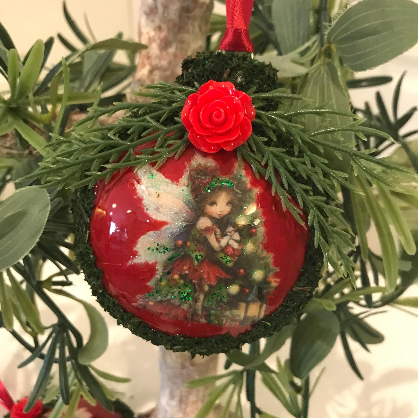 Moss Fairy Christmas Bauble Ornament Set of 6