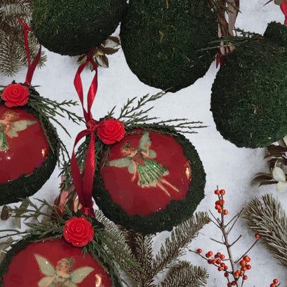 Moss Fairy Christmas Bauble Ornament Set of 6