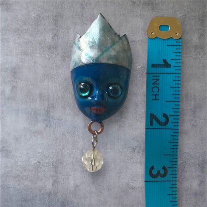 Handpainted Monster Fridge Magnet: Crowned Creepling Fae Goblin