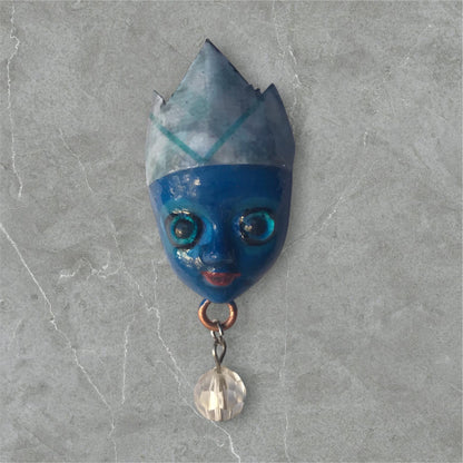 Handpainted Monster Fridge Magnet: Crowned Creepling Fae Goblin