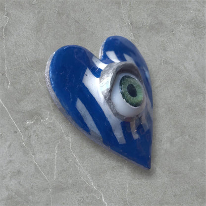 Handmade Creepy Creepling Heart Magnet: Quirky One-Eyed Sculpture, Collectible Gift  Monster