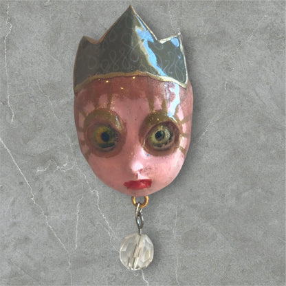 Handpainted Monster Fridge Magnet: Crowned Creepling Fae Goblin