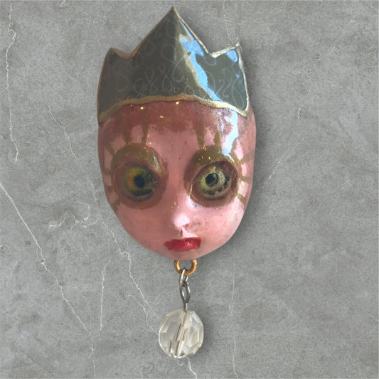 Handpainted Monster Fridge Magnet: Crowned Creepling Fae Goblin