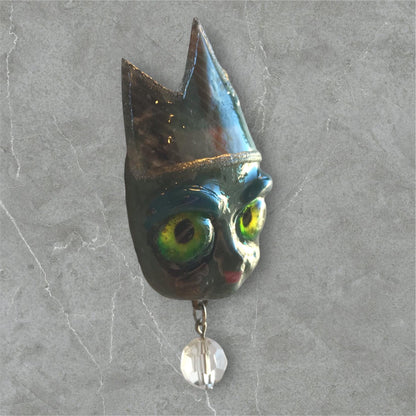 Handpainted Monster Fridge Magnet: Crowned Creepling Fae Goblin