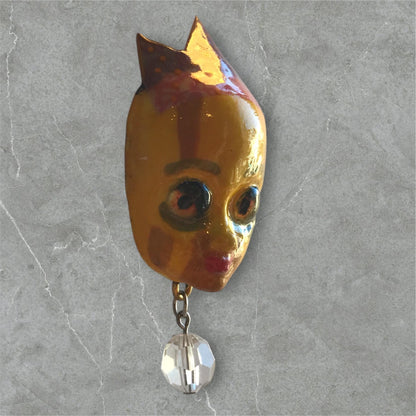 Handpainted Monster Fridge Magnet: Crowned Creepling Fae Goblin