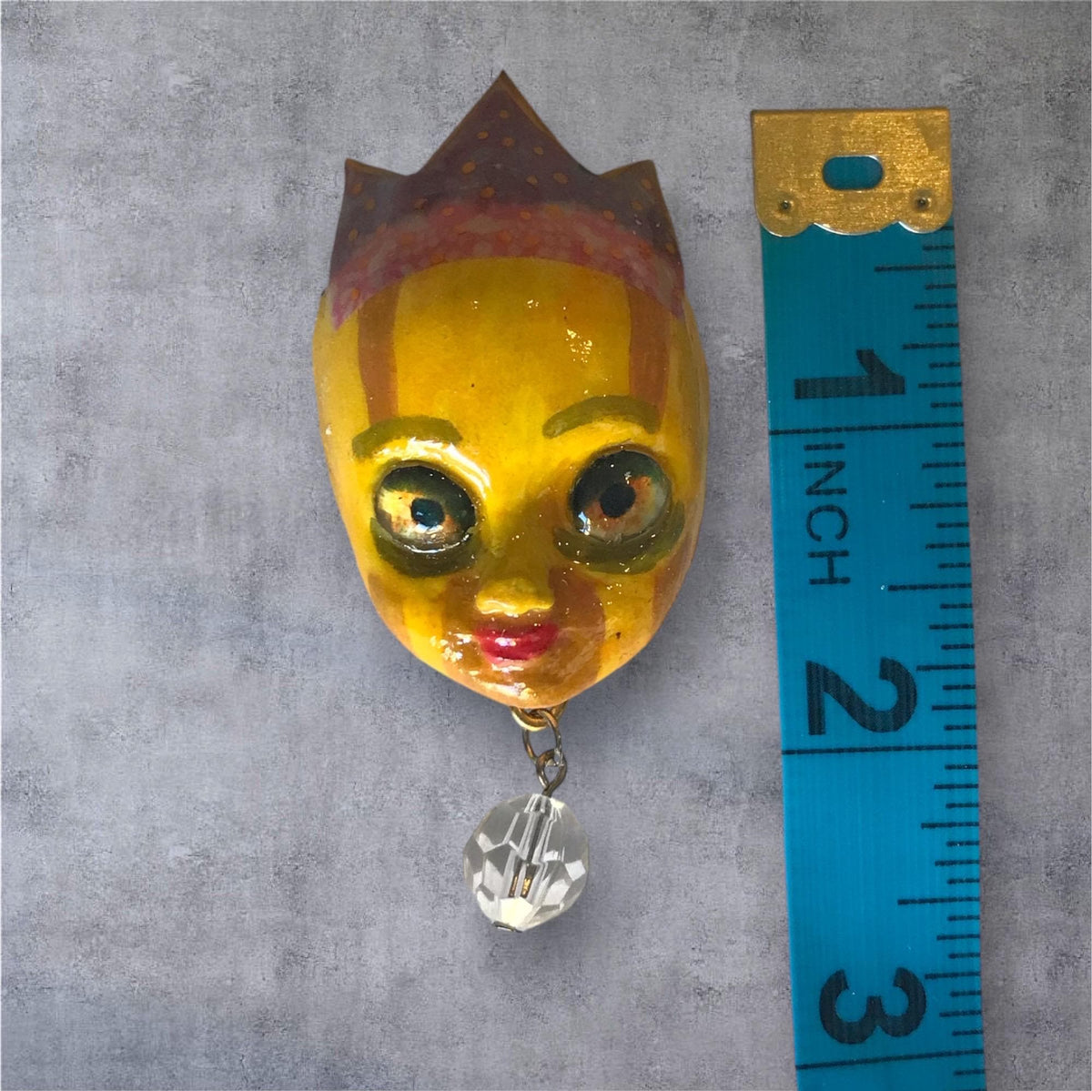 Handpainted Monster Fridge Magnet: Crowned Creepling Fae Goblin