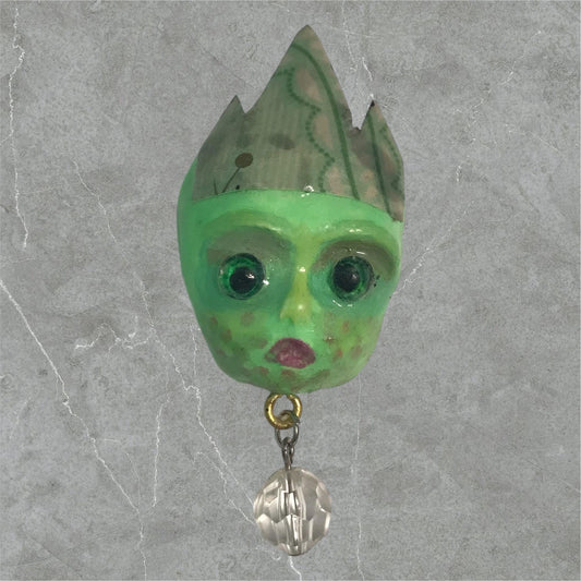 Handpainted Monster Fridge Magnet: Crowned Creepling Fae Goblin