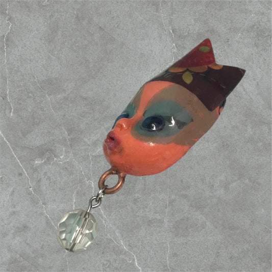 Handpainted Monster Fridge Magnet: Crowned Creepling Fae Goblin