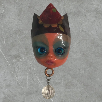 Handpainted Monster Fridge Magnet: Crowned Creepling Fae Goblin